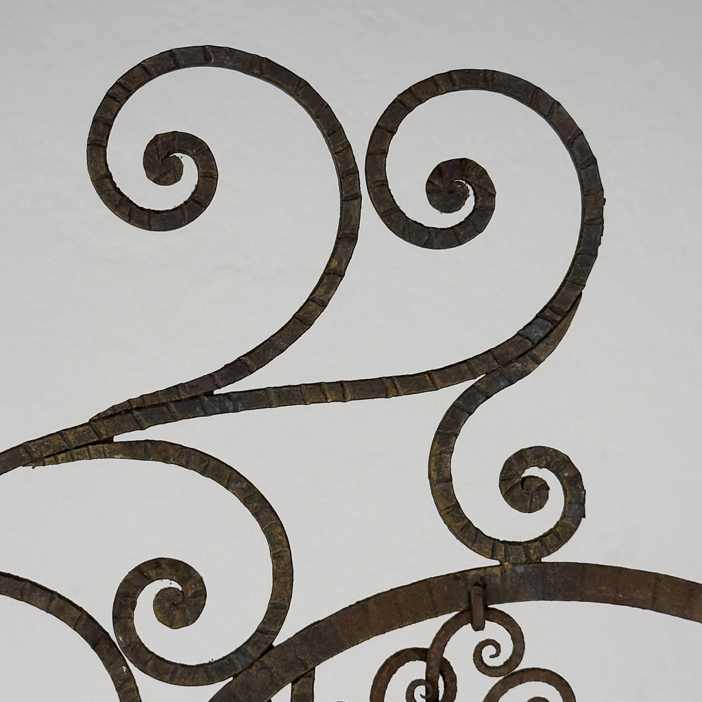 Antique wall decorative panel of wrought iron, Italy 1920s