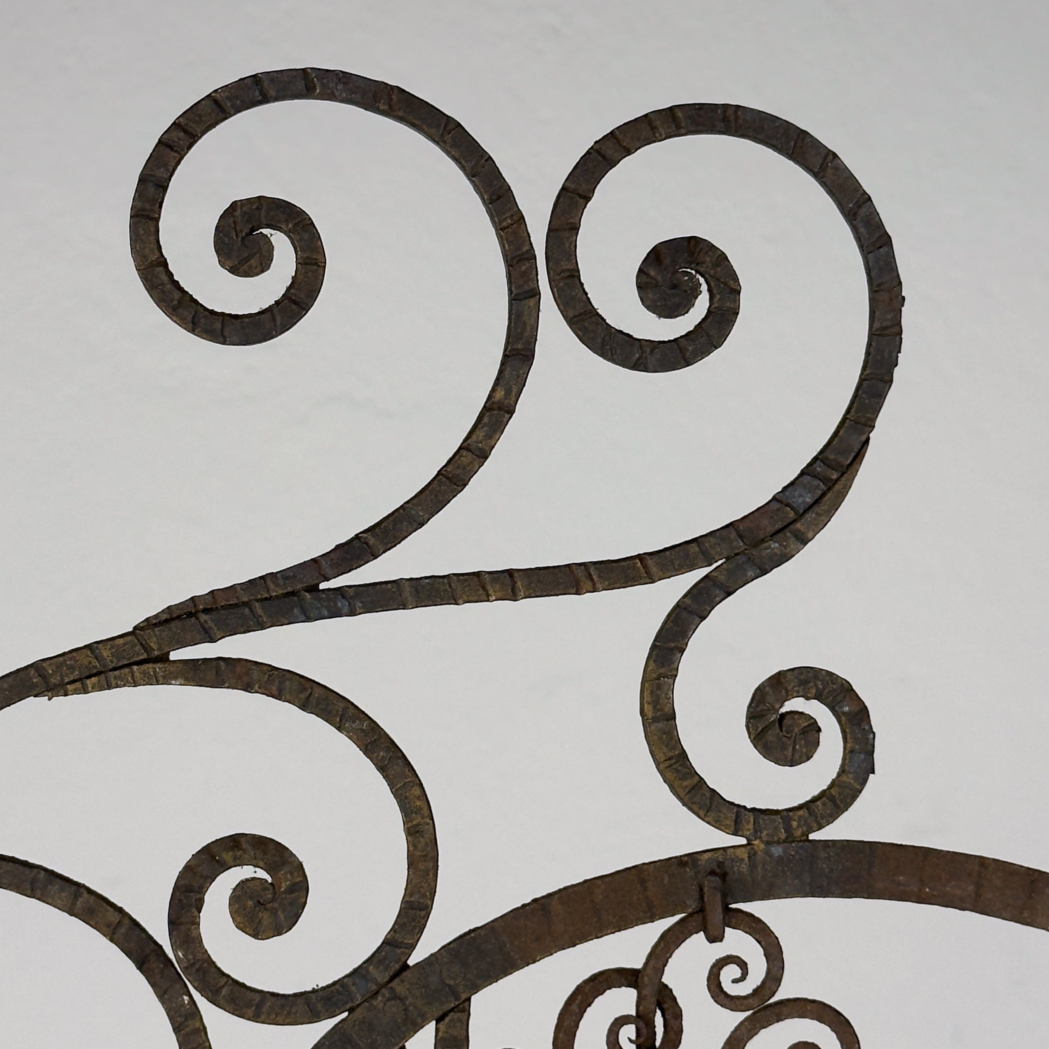 Antique wall decorative panel of wrought iron, Italy 1920s