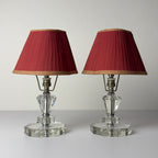 Vintage glasses table lamps, Set of 2, Italy 1950s