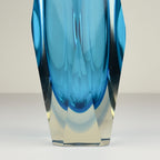 Sommerso blue Murano glass vase, style Flavio Poli, Italy 1970s
