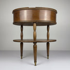 Vintage wooden nightstand Italy 1950s, mid-century wooden bedside table