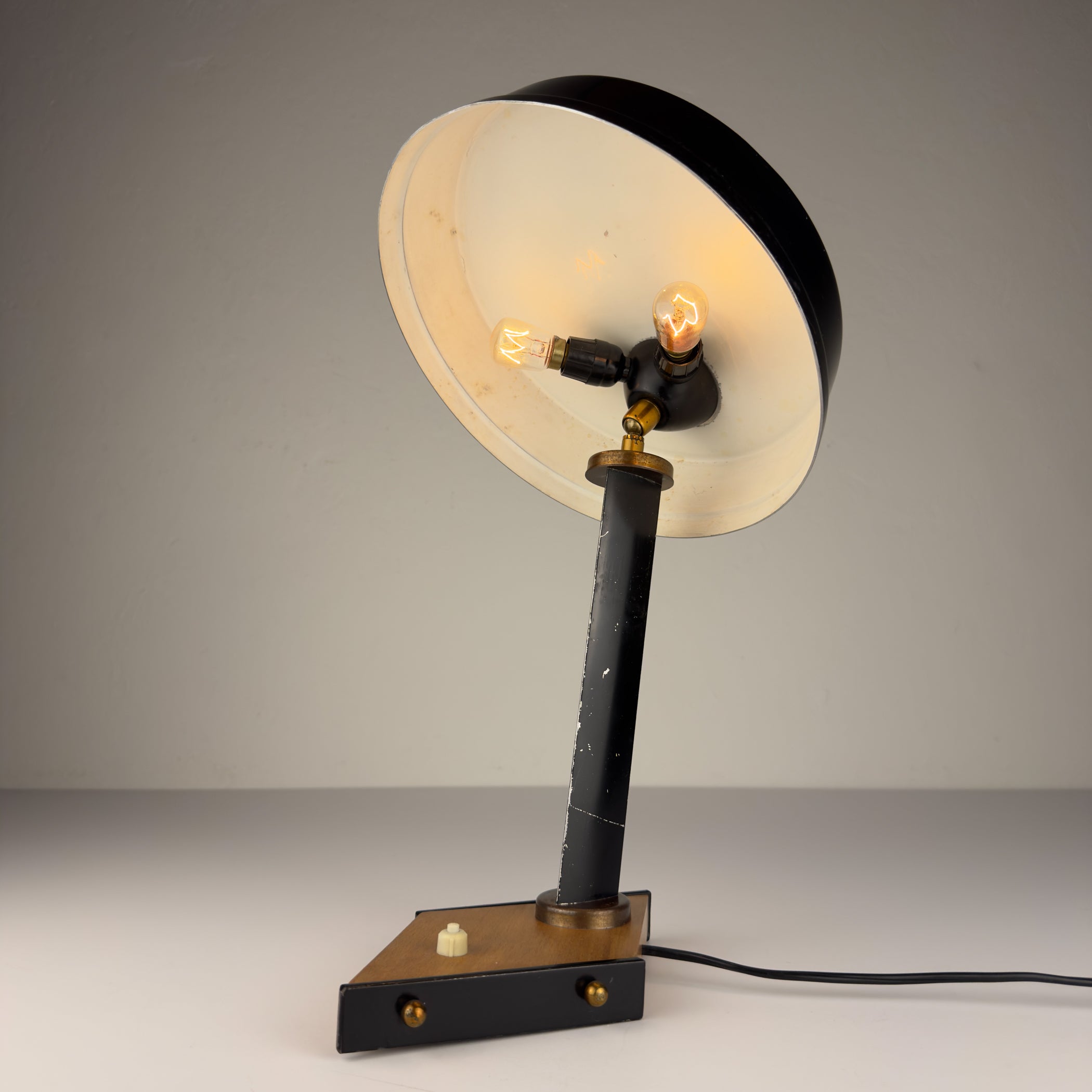 Vintage metal desk lamp by Oscar Torlasco, Italy 1950s