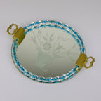 Vintage Venetian glass Mirror Tray, Italy 1950s