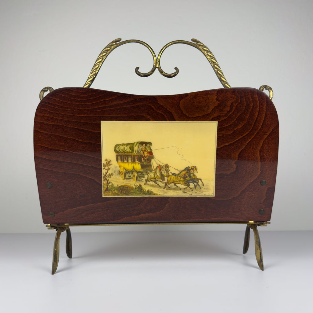 Vintage magazine rack, Italy 1950s