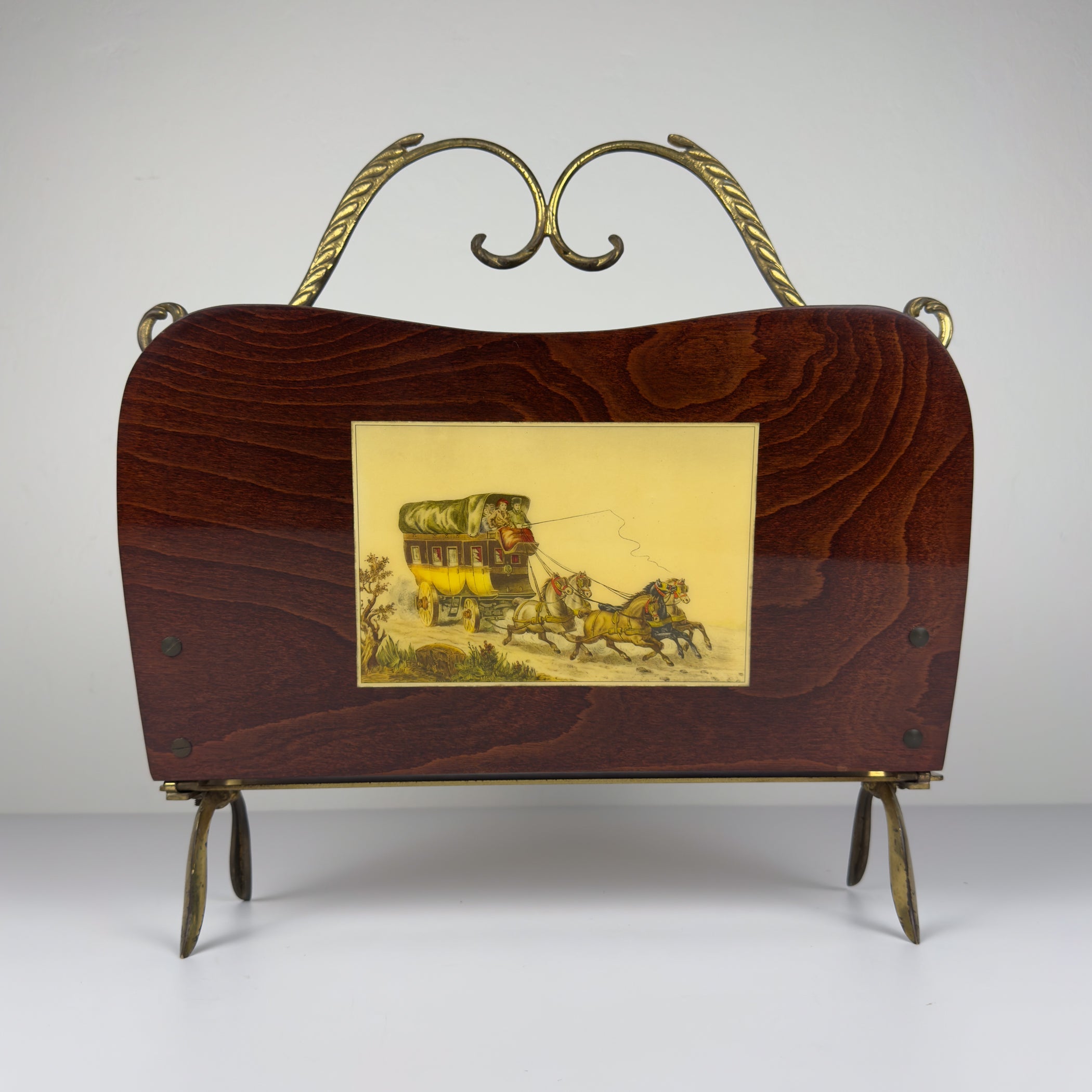 Vintage magazine rack, Italy 1950s