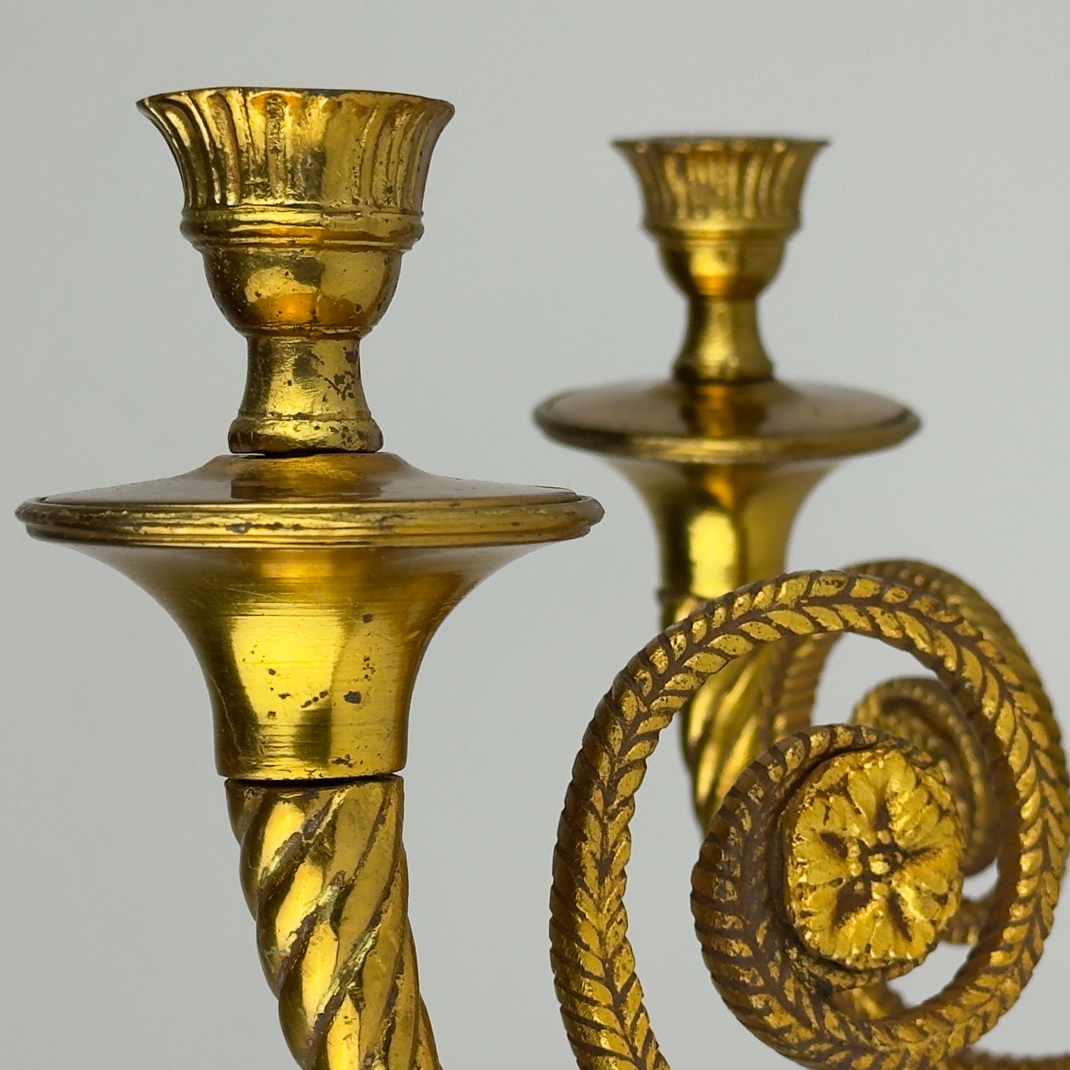 Large Bronze Wall Candle Sconce, France 1950s