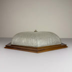 Vintage ice murano glass ceiling lamp Italy 1980s Flush Mount Light