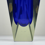 Vintage sommerso blue Murano vase, Italy 1970s