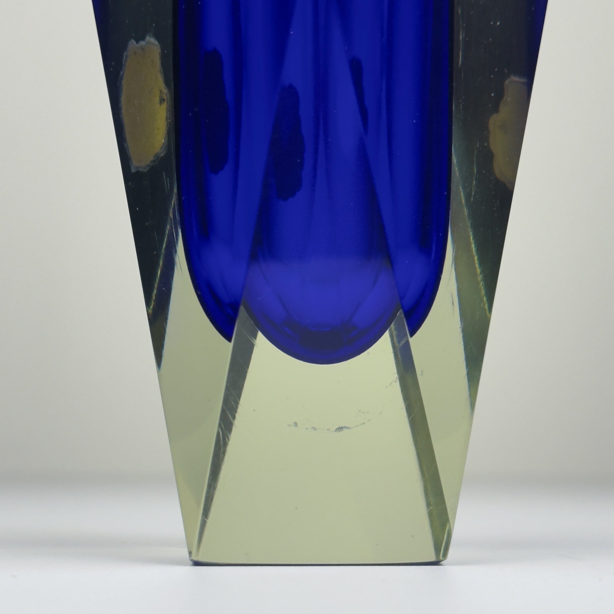 Vintage sommerso blue Murano vase, Italy 1970s