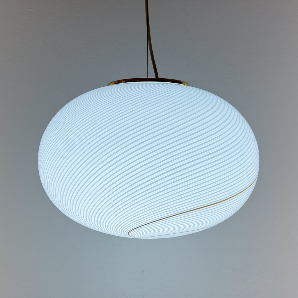 Classic swirl murano pendant lamp Vetri Murano, Italy 1970s