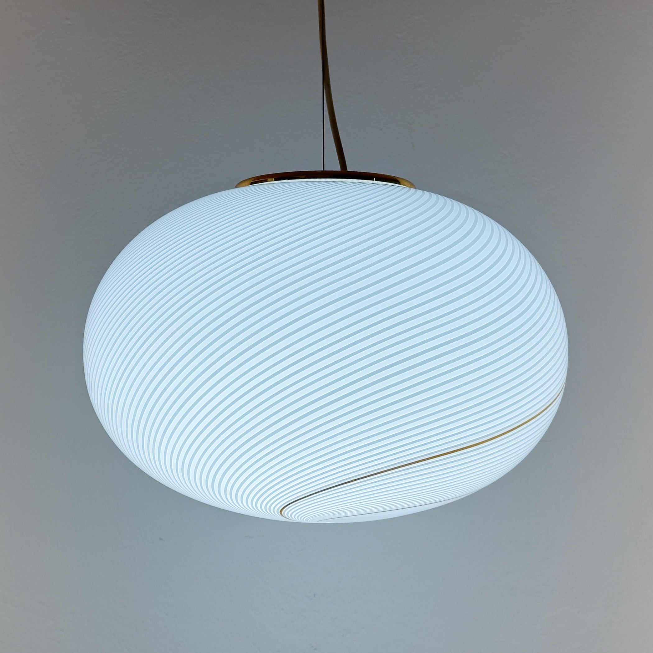 Classic swirl murano pendant lamp Vetri Murano, Italy 1970s