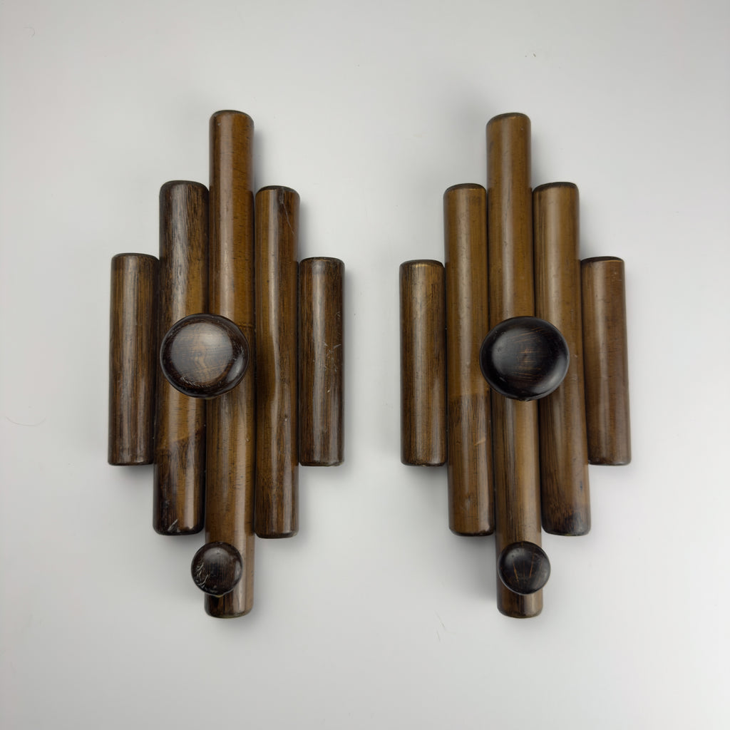 Vintage wooden hangers, Italy, 1970s, Set of 2