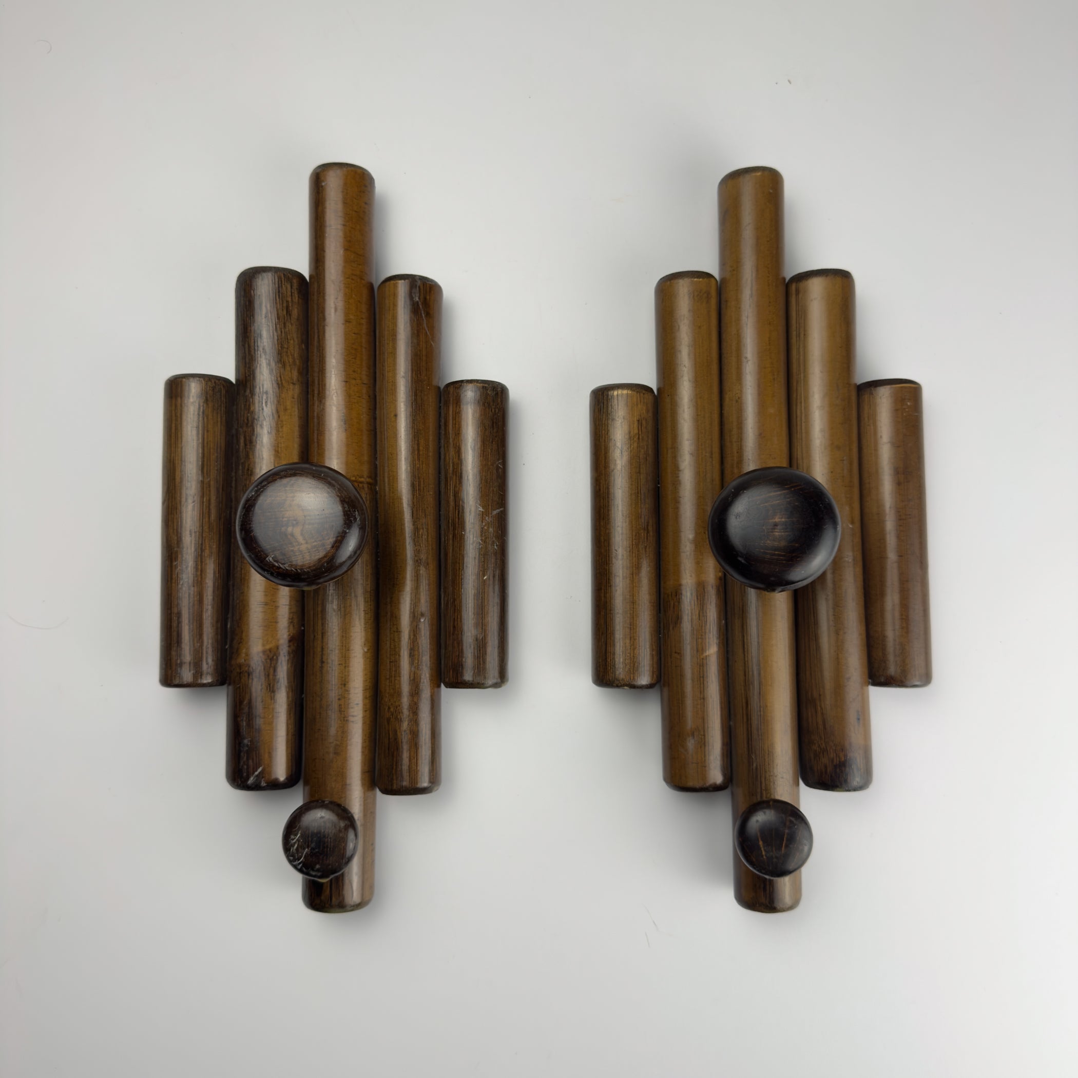 Vintage wooden hangers, Italy, 1970s, Set of 2