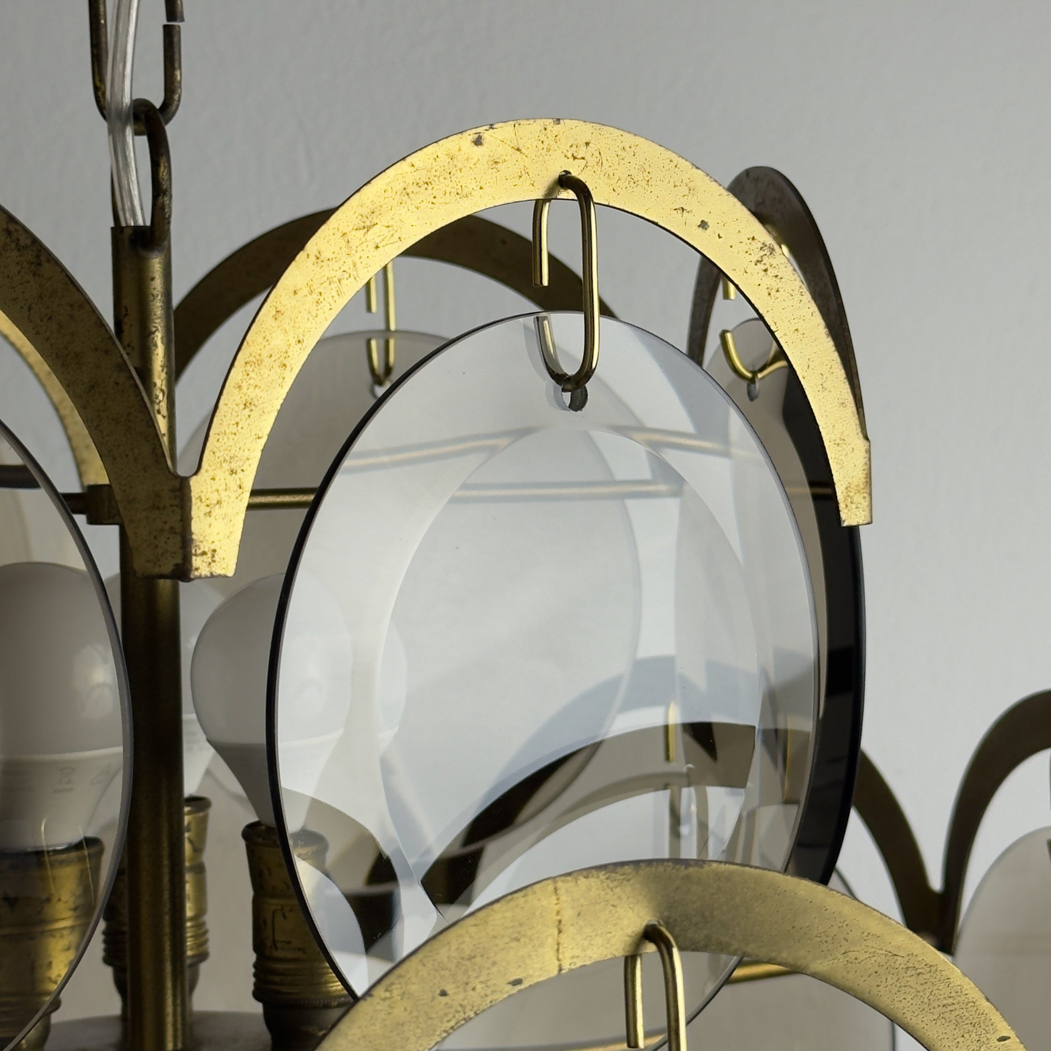 Smoked Murano chandelier by Gino Vistosi, Italy 1970s