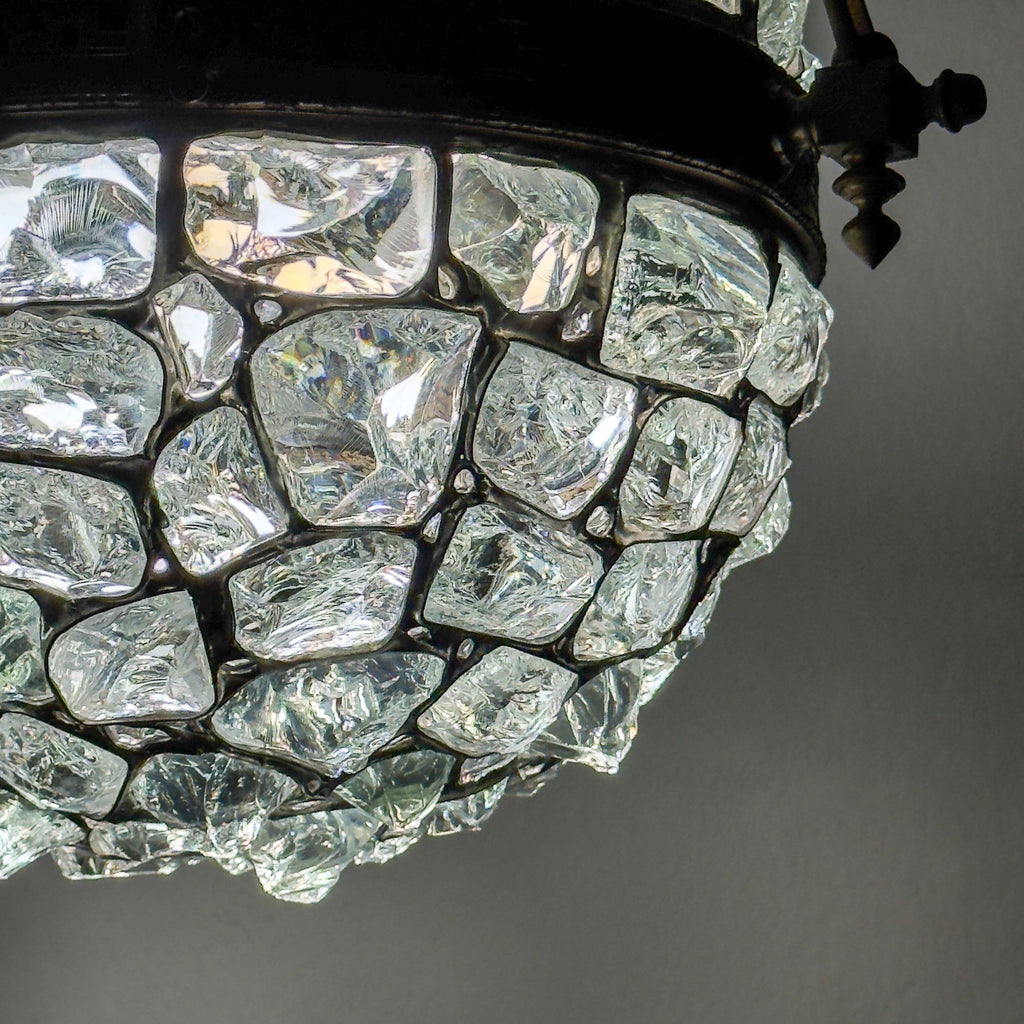 Antique chandelier on chains in Art Nouveau style, Austria, early 20th century