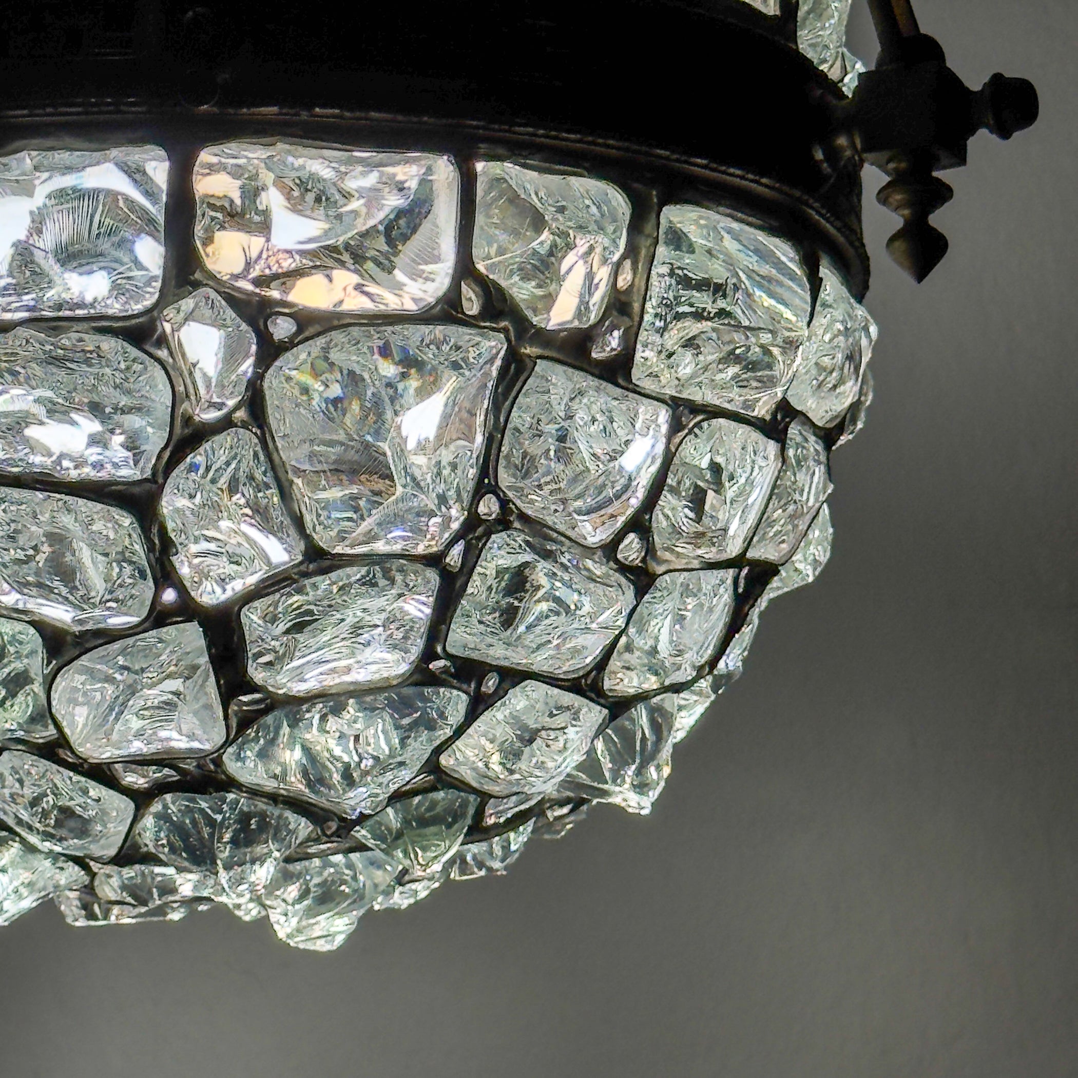 Antique chandelier on chains in Art Nouveau style, Austria, early 20th century