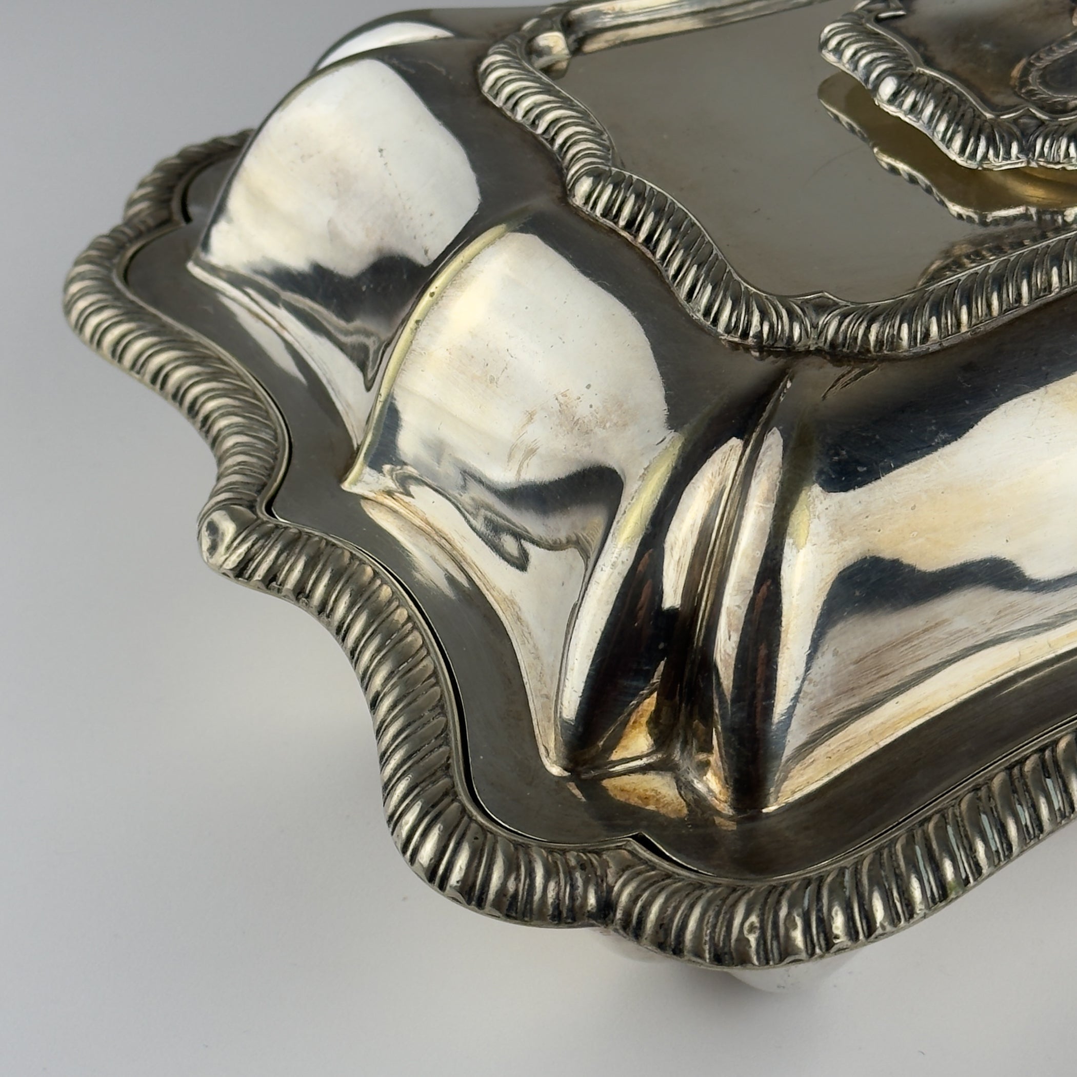Antique Silver Plated Sheffield Serving Dish And Cover, England, early 20th century