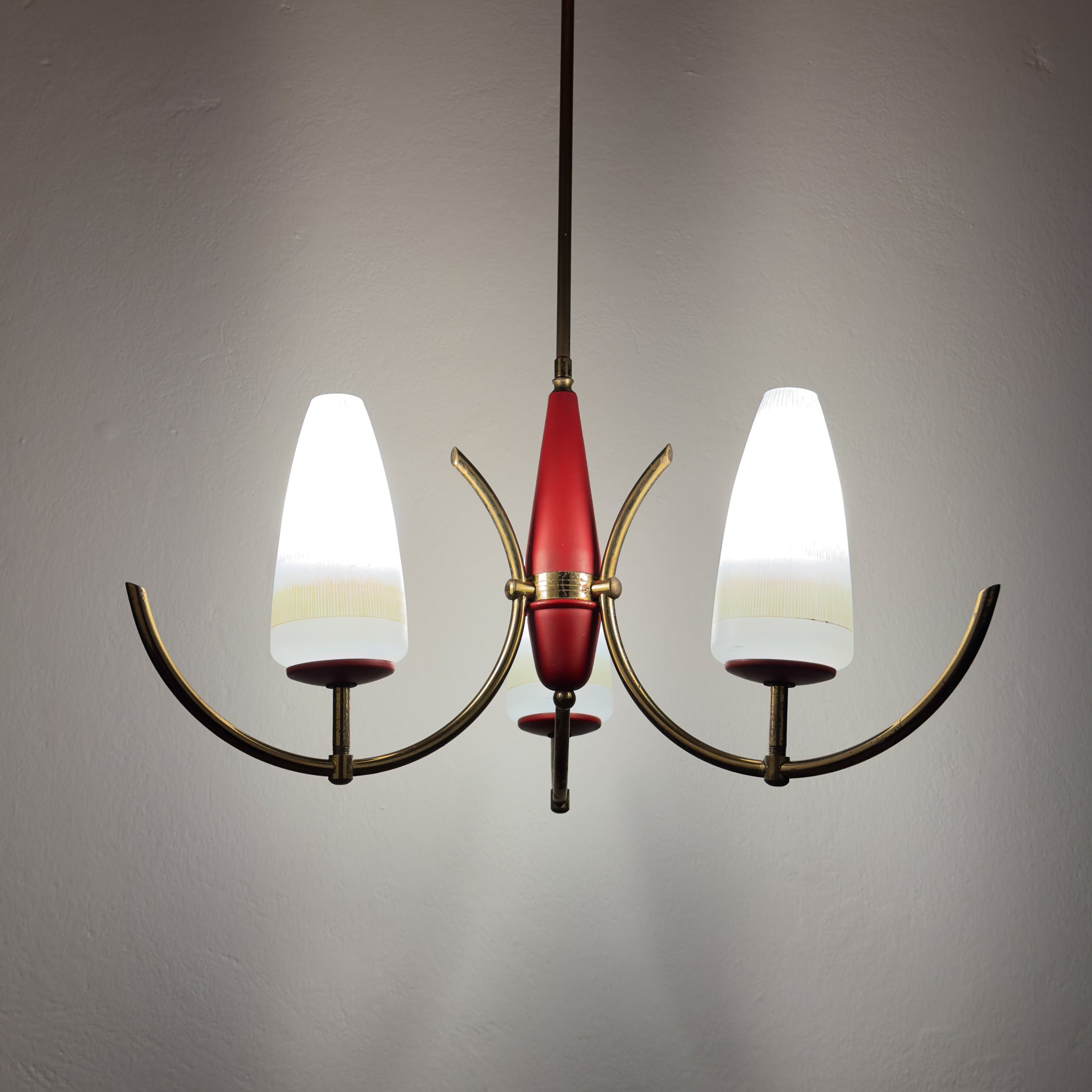 Mid-Century Stilnovo chandelier, Italy 1940-50s