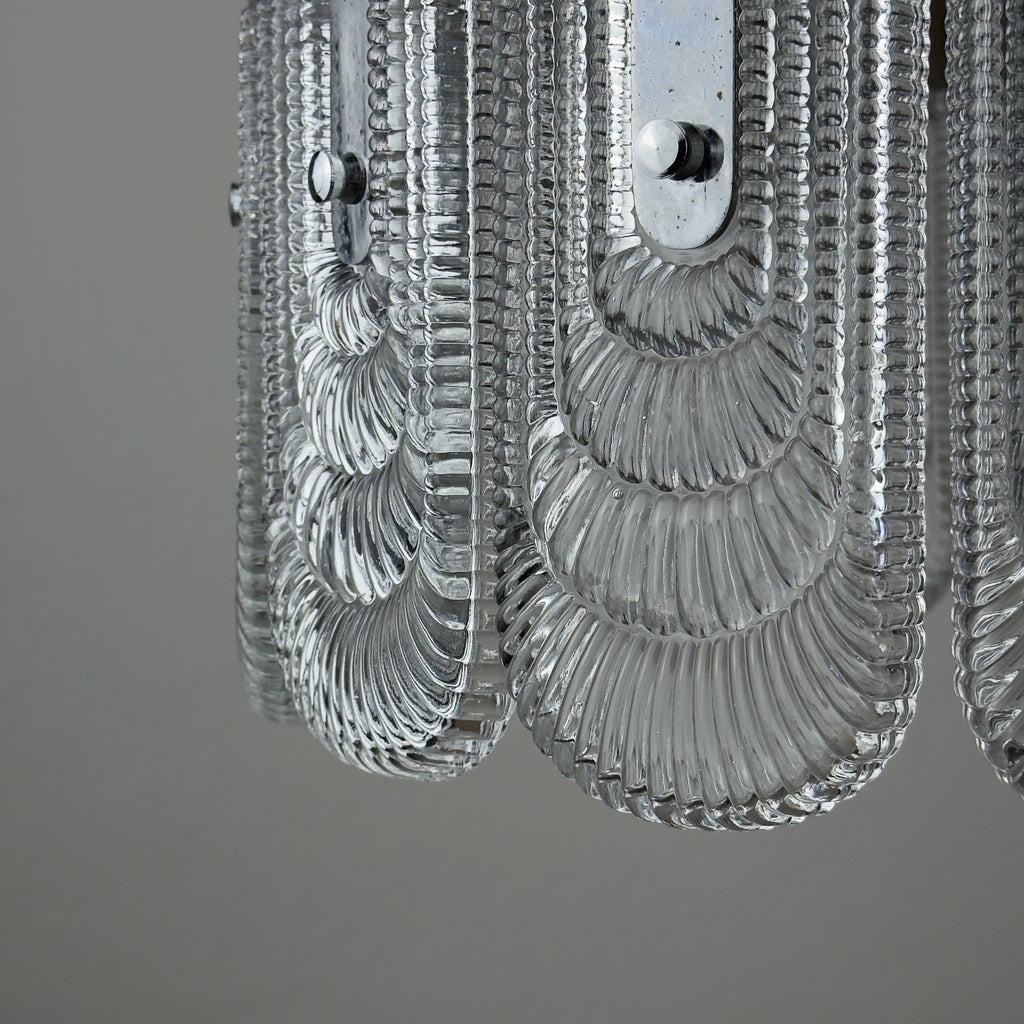 Vintage large crystal chandelier by Kaiser Leuchten, Germany 1960s