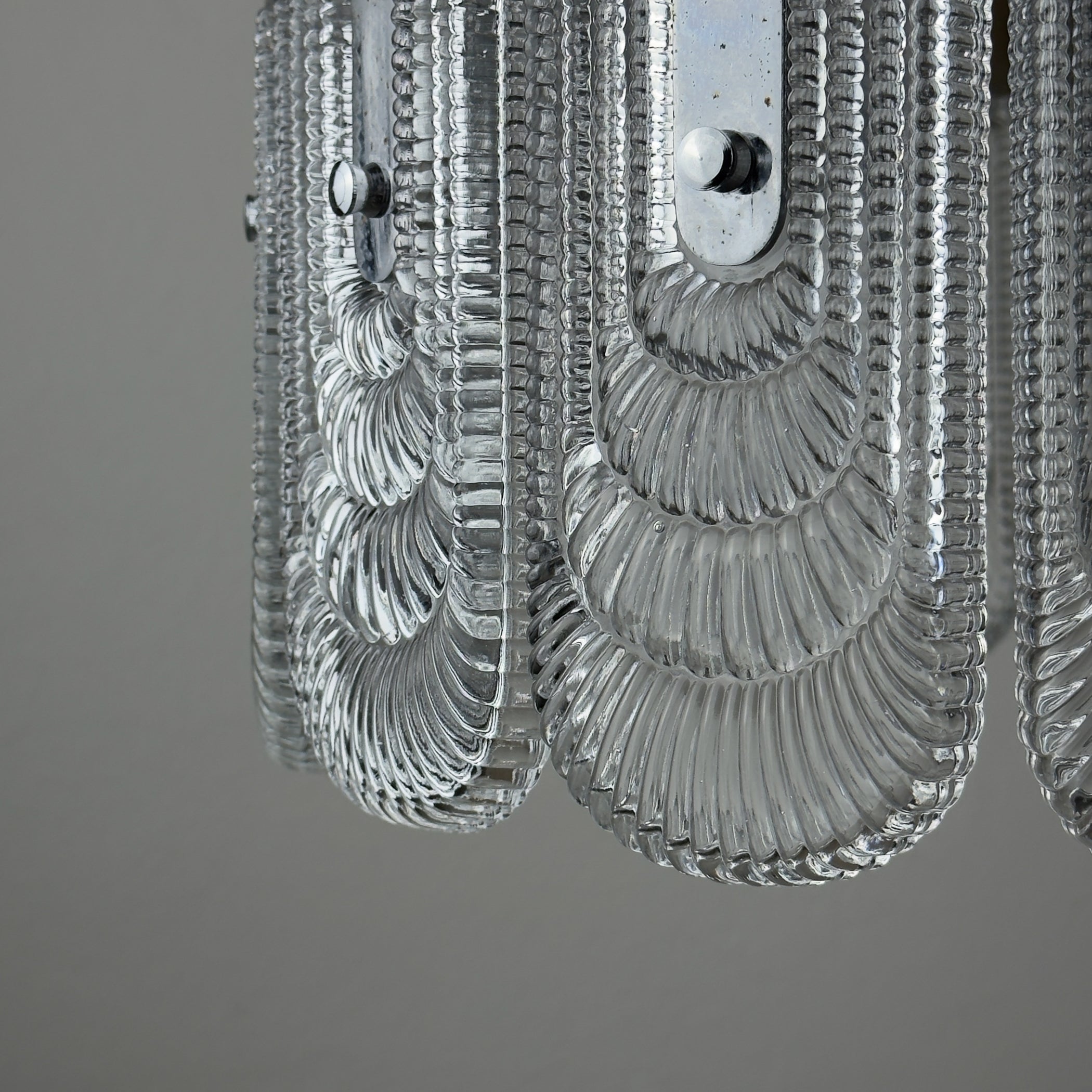 Vintage large crystal chandelier by Kaiser Leuchten, Germany 1960s