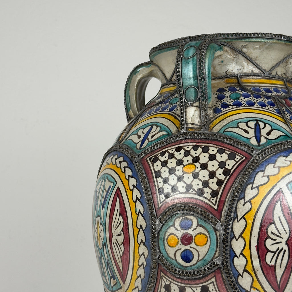 Vintage Moroccan Palatial Pottery Vase, Morocco 1930-50ss
