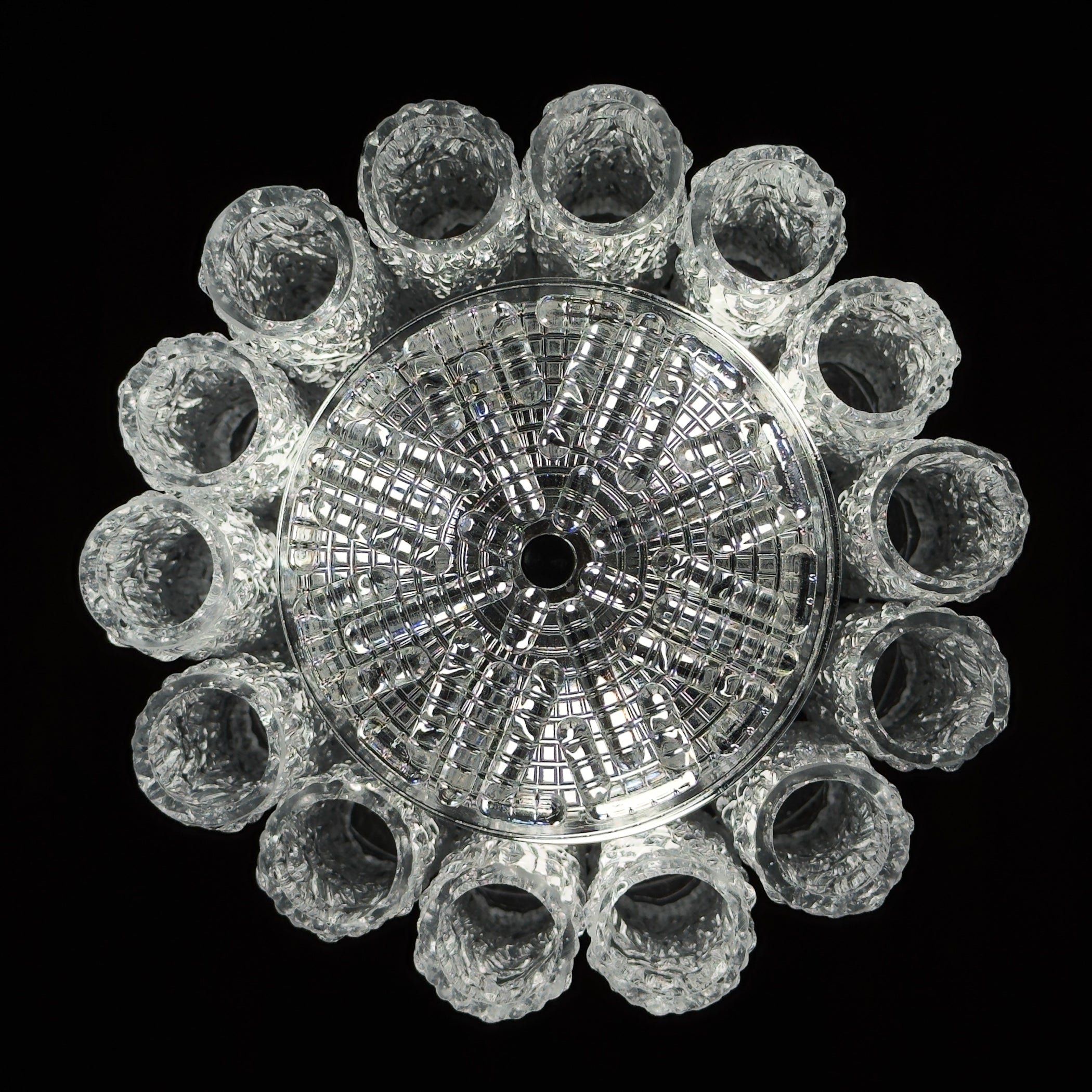 Vintage murano glass chandelier Tronchi by Toni Zuccheri for Venini, Italy 1960s