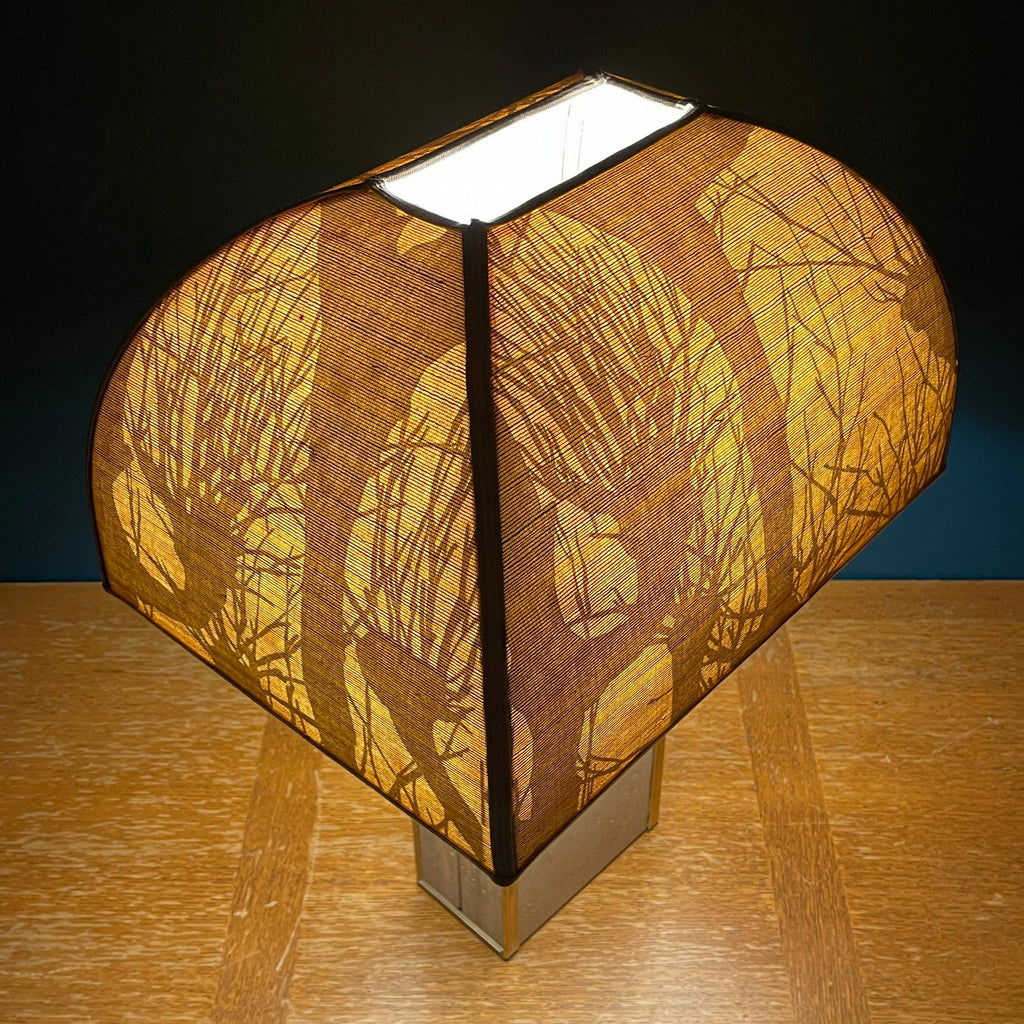 1970s Vintage Italian Travertine Marble Lamp with Brass Edge