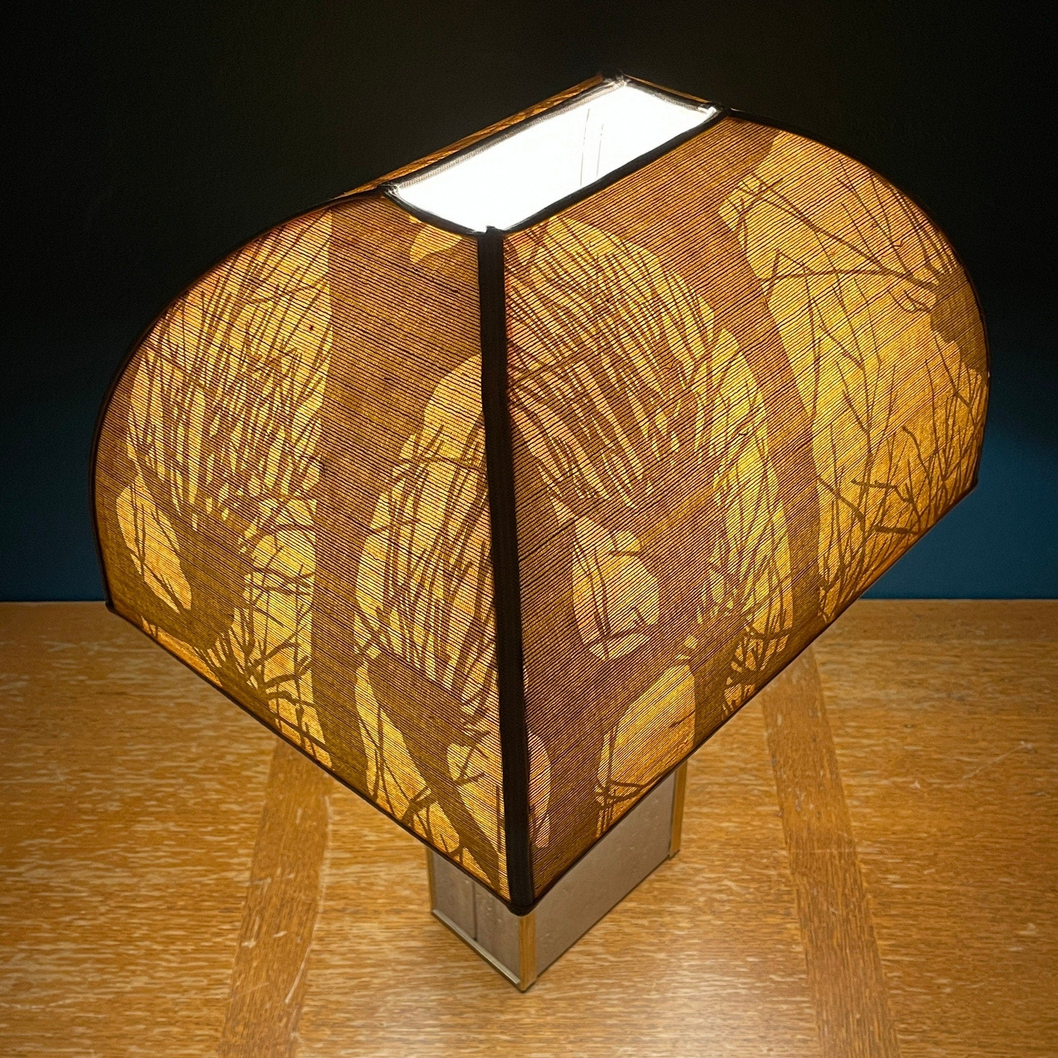 1970s Vintage Italian Travertine Marble Lamp with Brass Edge