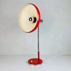 Mid-century red desk lamp Italy 1960s Vintage gooseneck lamp
