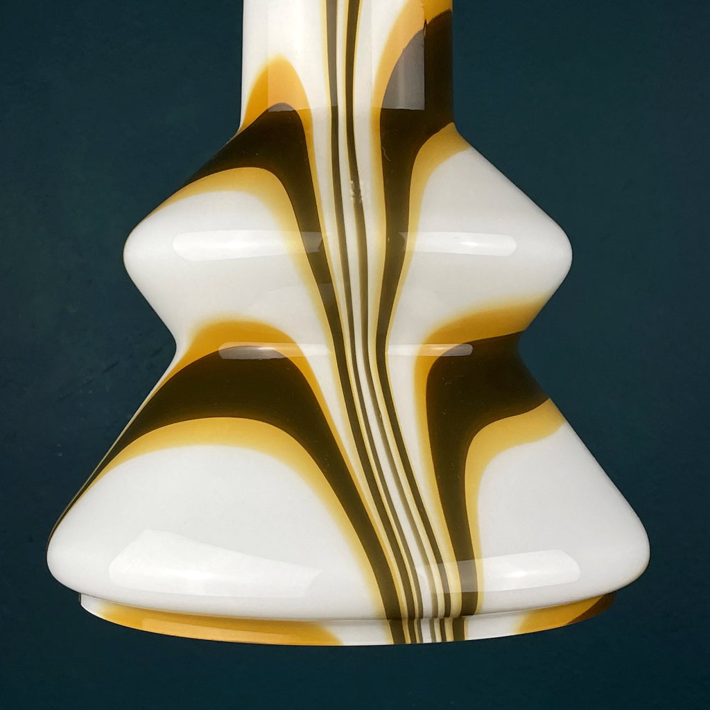 Mid-century brown opaline murano glass pendant lamp Italy 1950s