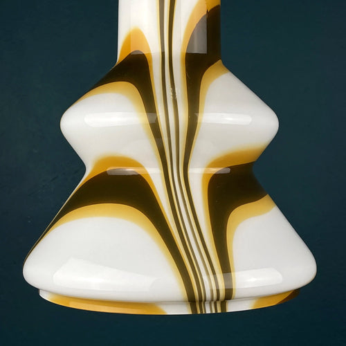Mid-century brown opaline murano glass pendant lamp Italy 1950s