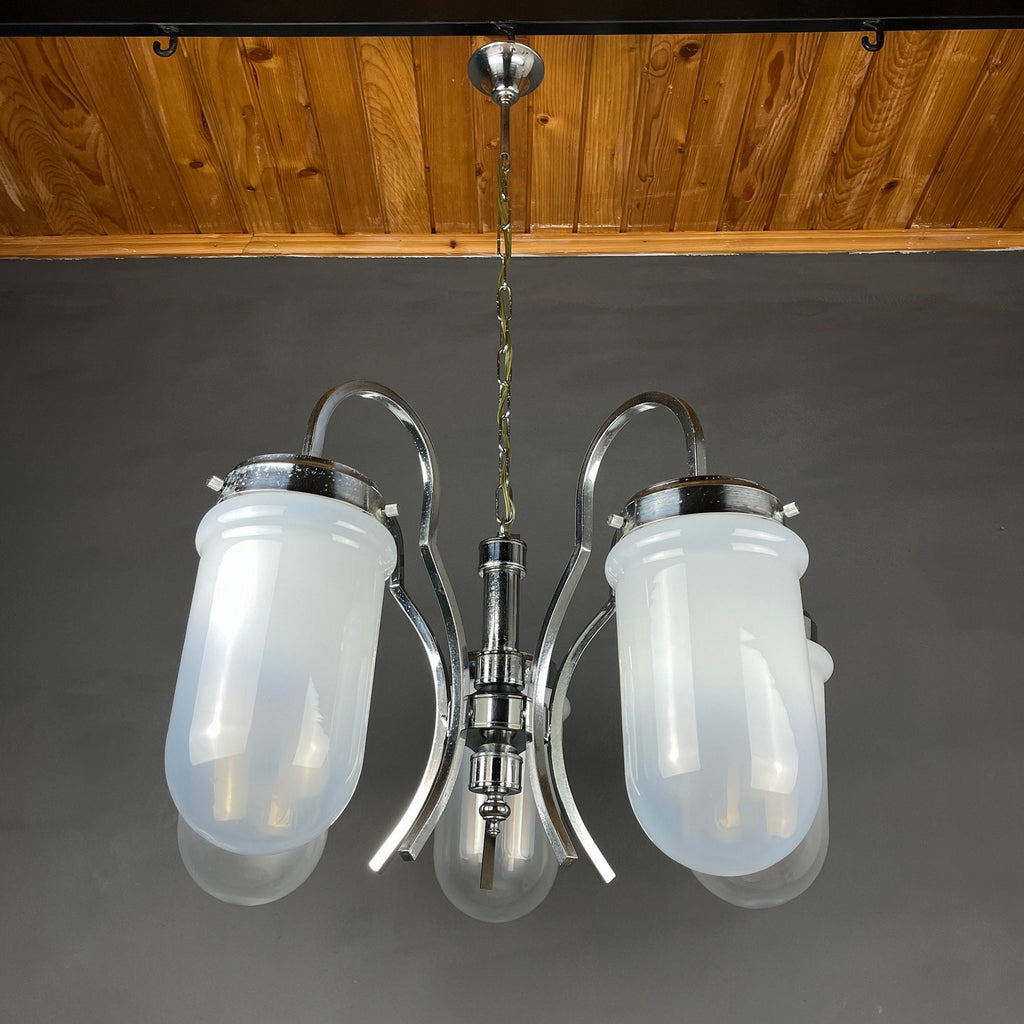 Mid-Century Murano Glass Chandelier - Italian Space Age Lighting