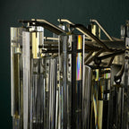 Original cascade Murano glass Crystal Prism Chandelier from Venini, Italy 1970s