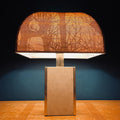 1970s Vintage Italian Travertine Marble Lamp with Brass Edge