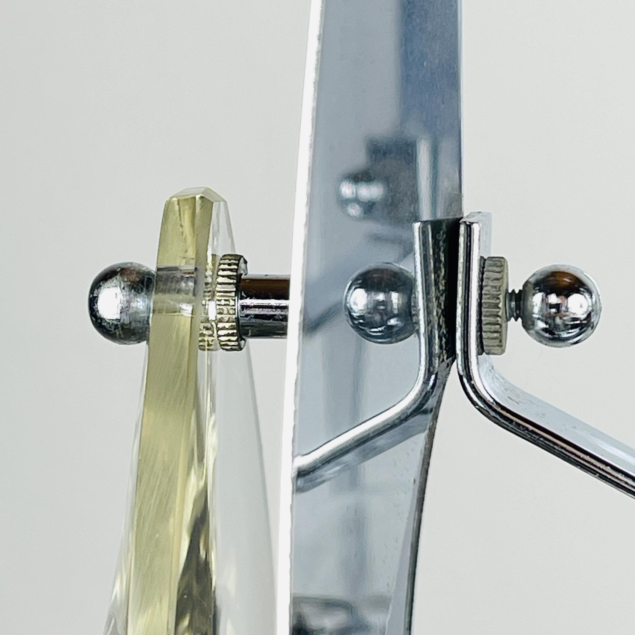 Chrome and Glass Lens Chandelier by Oscar Torlasco Italy 1960s, Vintage home decor