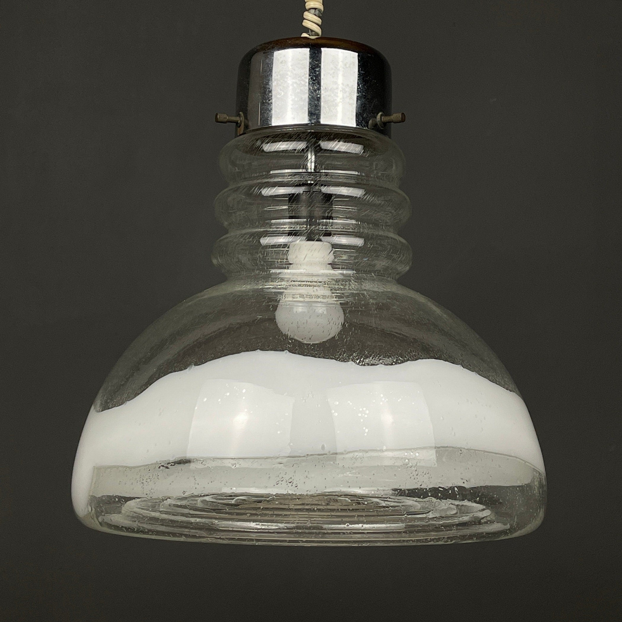 Murano glass pendant lamp  Italy 1960s Space age Mid-century modern italian lighting