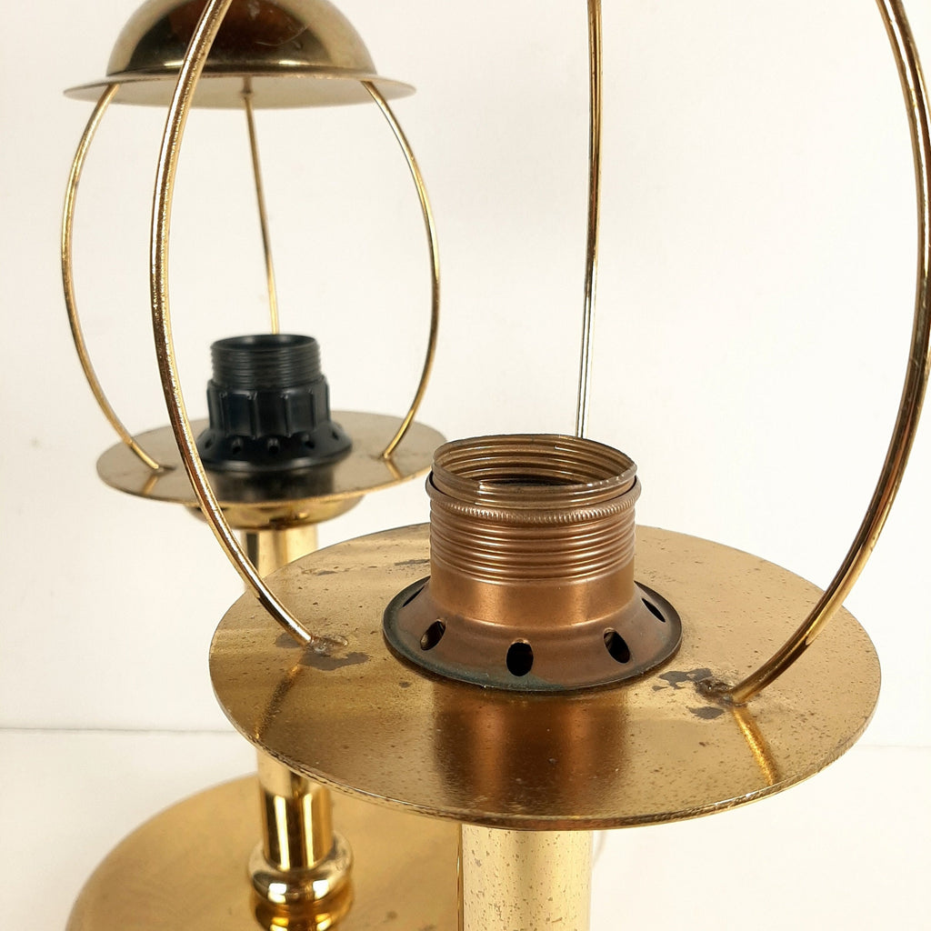 Vintage Gold Metal Table Lamps: Mid-Century Art Deco Night Lights