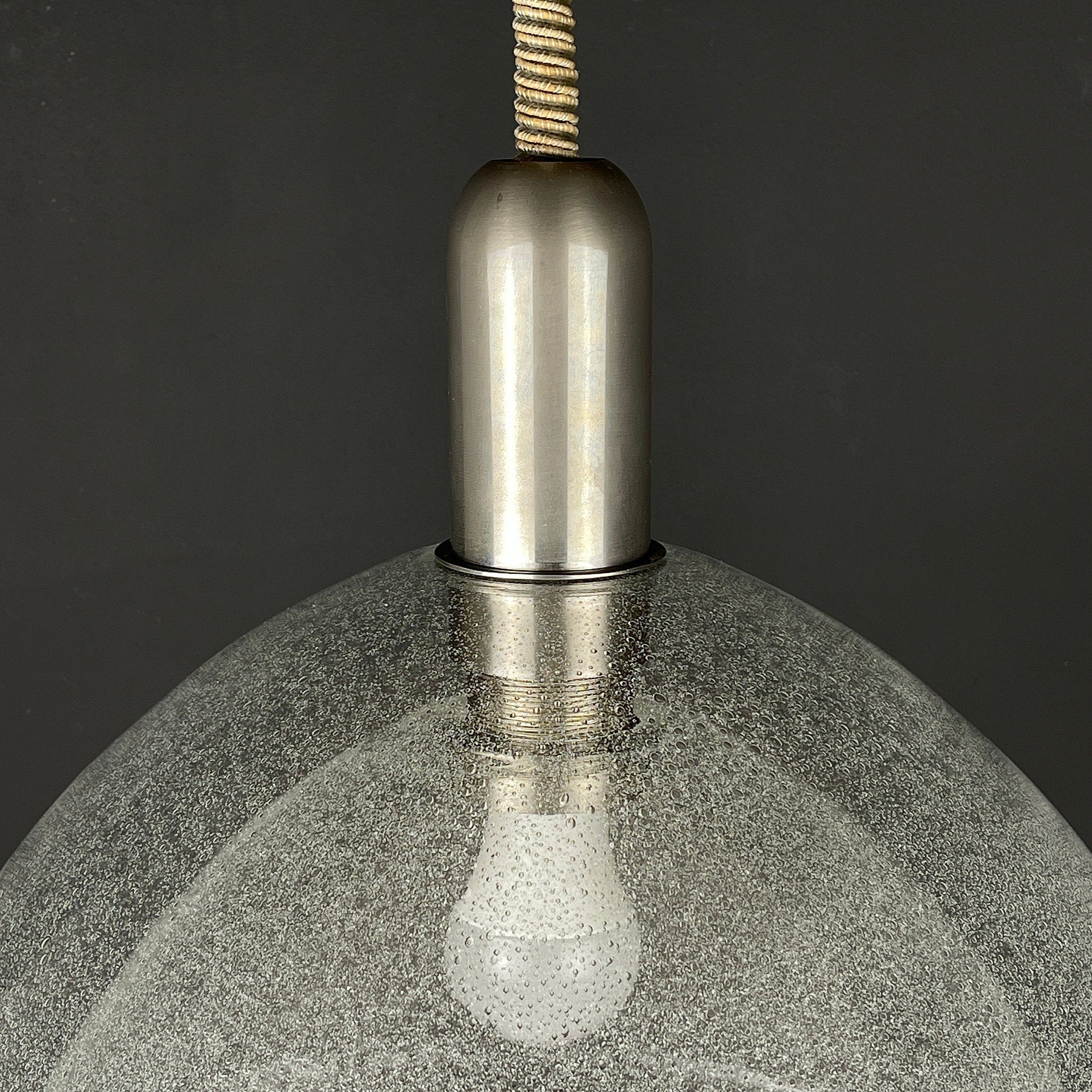 Carlo Nason Murano Glass Pendant Lamp - Mazzega Italian Lighting 1960s