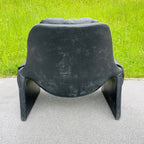 P60 lounge black chair by Vittorio Introini for Saporiti Italy 1960s