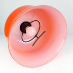 Vintage red glass pendant lamp Italy 1960s space age mid-century lighting