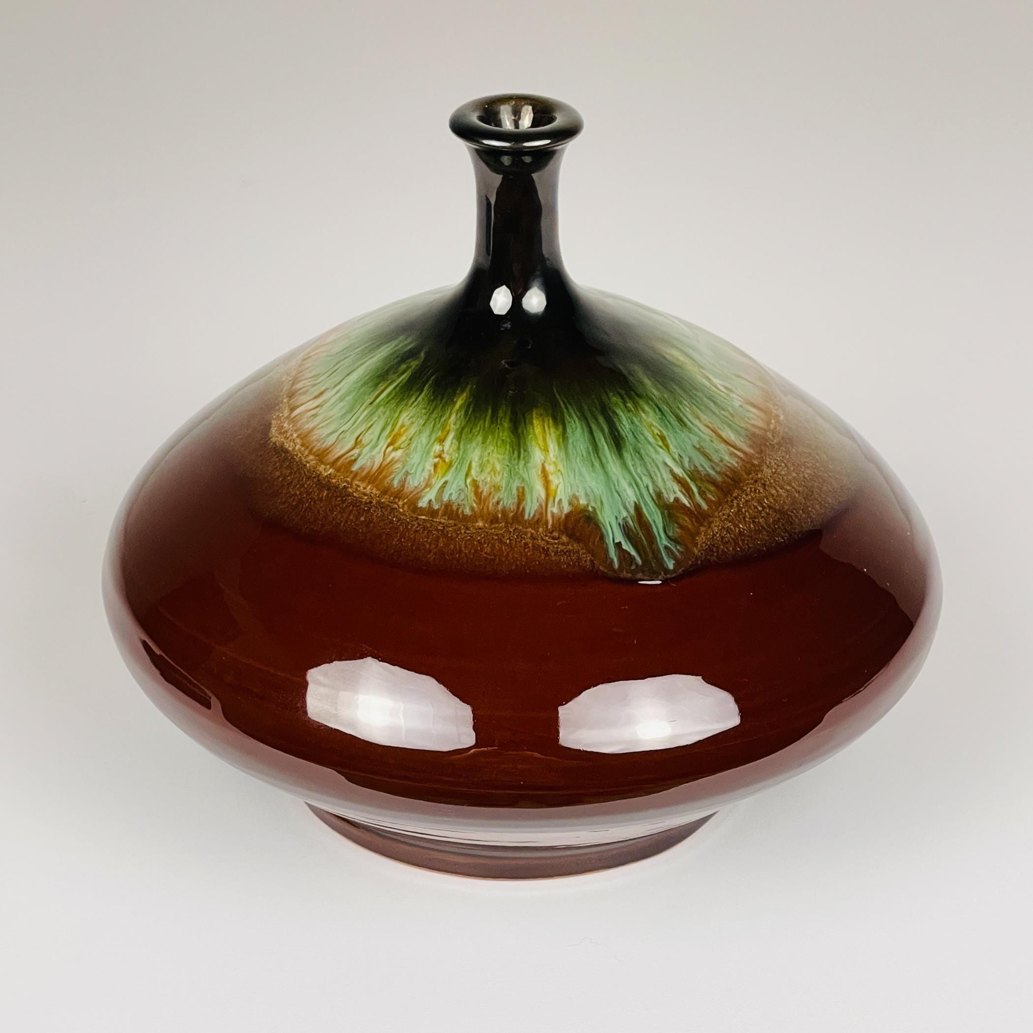 Vintage brown ceramic vase by Piqueres, Spain, 1970s, Vintage home decor