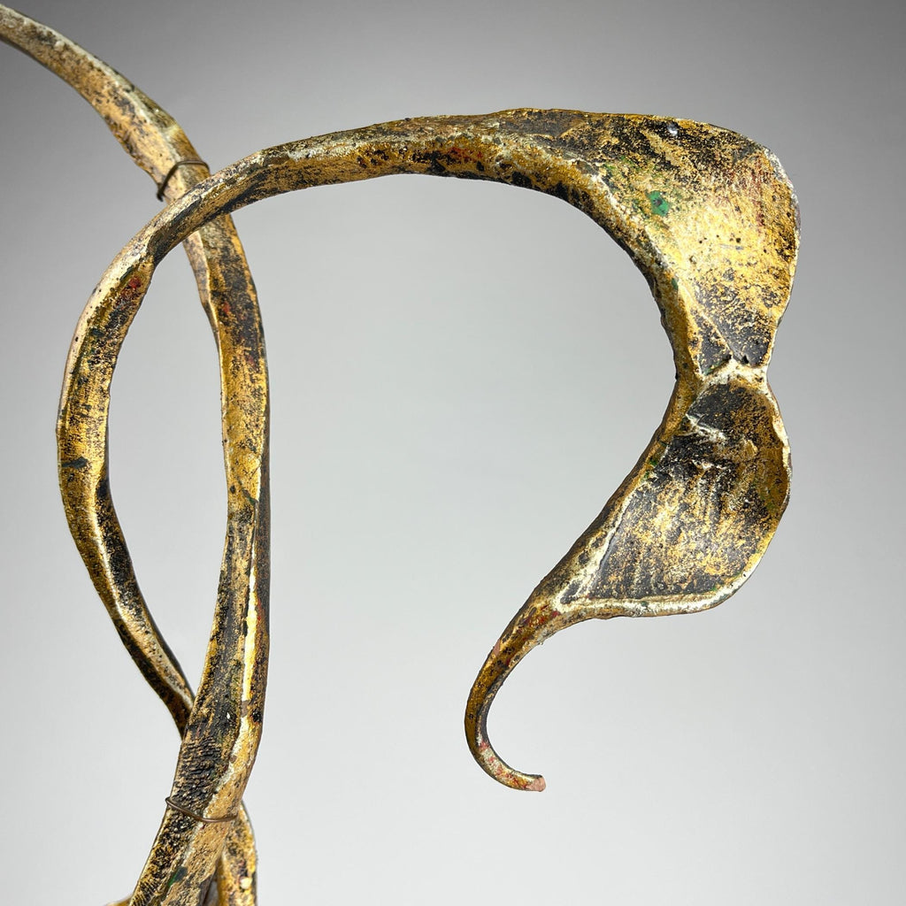 Original metal Brutalist wall lamp by Salvino Marsura, Italy 1960s, Mid-century Modern