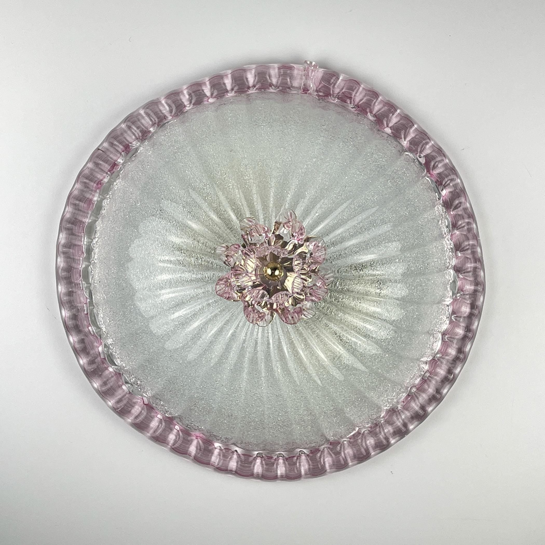 Original murano glass ceiling lamp, Italy 1990s, Vintage home decor