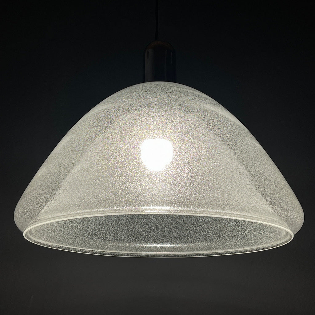 Carlo Nason Murano Glass Pendant Lamp: Mazzega Italian Lighting, 1960s