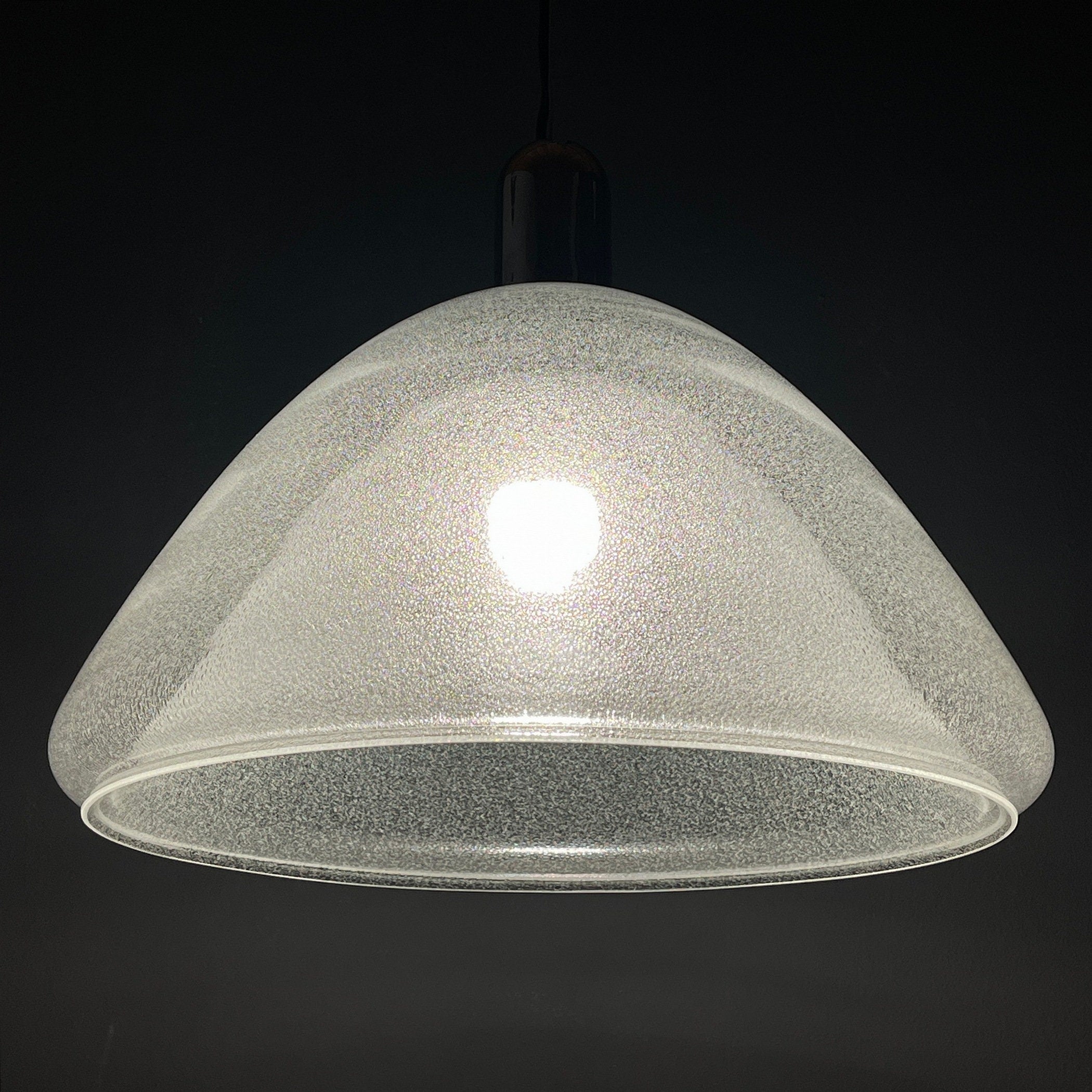 Carlo Nason Murano Glass Pendant Lamp: Mazzega Italian Lighting, 1960s