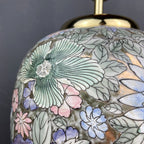 Vintage ceramic table lamp Flower Italy 1970s