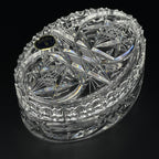 Vintage Bohemian glass candy bowl by Bohemia Crystal, Czechoslovakia, 1970s
