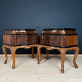 Vintage wood nightstands Italy 1950s Set of 2