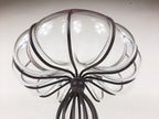 Vintage Glass Metal Vase 1970s Yugoslavia Handmade Patina Fruit Vase