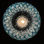 Vintage blue Murano pendant lamp by Stilnovo, Italy 1950s, Mid-century Italian modern